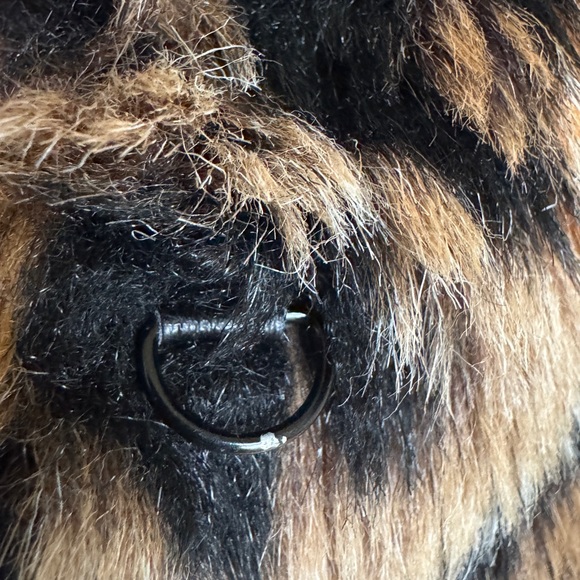 Free People Leopard Faux Fur Teddy Jacket Oversized Small - Picture 6 of 11